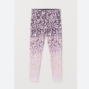 H&M High-Waist Sports Tights – Pink Leopard Ombre • XS